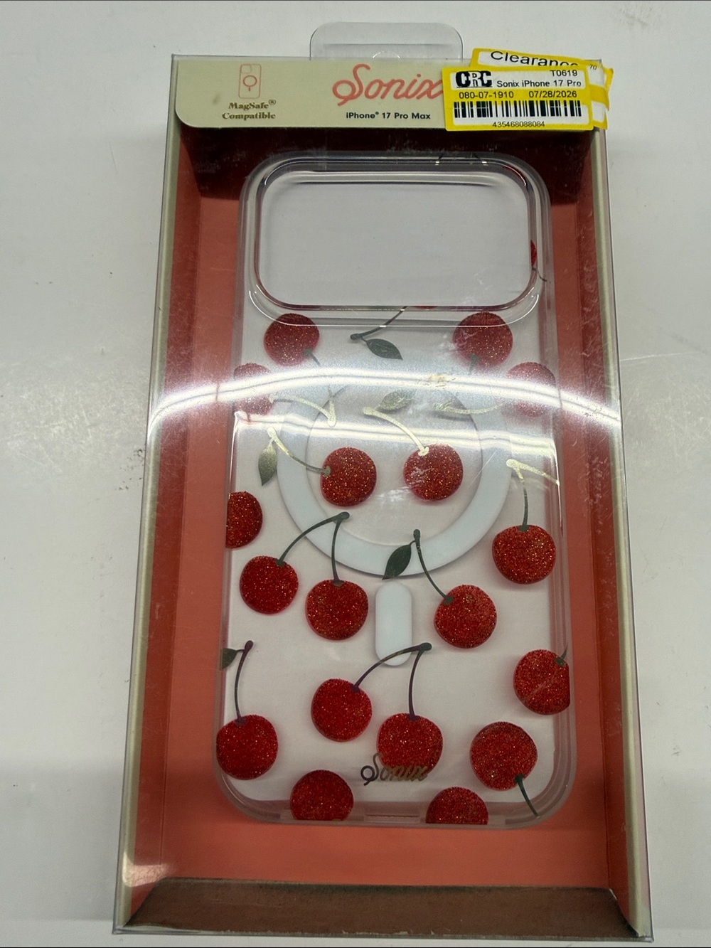 New Sonix 17 Pro Max Clear Red Cherry iPhone Case (Red)